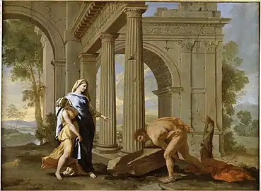 Thésée retrouve l’épée de son père, vers 1638, Chantilly, musée Condé