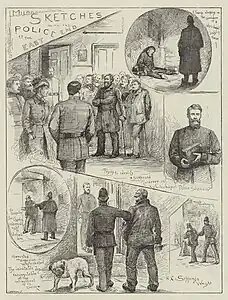 Arrestations de suspects dans l'East End (The Illustrated London News, 22 septembre 1888).