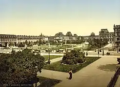 Gravure du jardin du Carrousel en 1895.