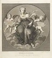 Gravure de l'artiste italien Raffaello Morghen représentant une allégorie de la théologie