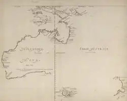 Représentation de l'Australie (Nouvelle-Hollande) sur le globe de Coronelli (1688).