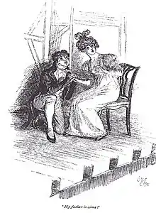 Gravure. Un couple est surpris à répéter une scène avec trop de chaleur