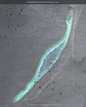 Image satellite du récif Barque Canada prise par Sentinel-2.