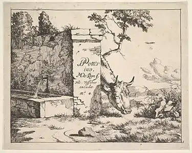 Page de titre de Divers vaches et bœufs d'après Paulus Potter