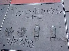 Empreintes de Tom Hanks.