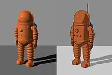 Exemple de Cel-shading représentant une combinaison d'astronaute.