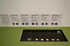 Présentation d'une partie du trésor au Musée des Beaux-Arts de Lyon pendant l'exposition Claude, un empereur au destin singulier