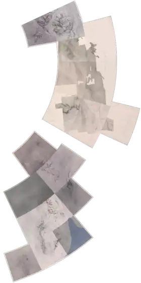 Assemblage de quadrants formant une carte topographique.