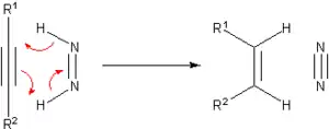 Hydrogénation par transfert utilisant le diimide comme source d'hydrogène
