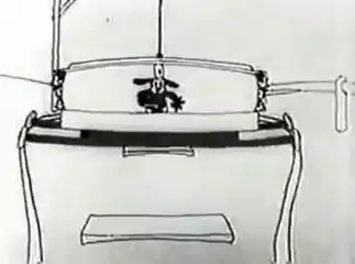 Le wagon d'Oswald est déformé par un écartement soudain entre les rails.