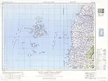 Carte incluant l'îlot Hua (nommé Hua hsü; 花嶼) (1950).