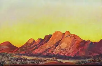 Les Monts Pontok sous le coucher du soleil - Namibie, 2007, 100 × 150&nbsp;cm