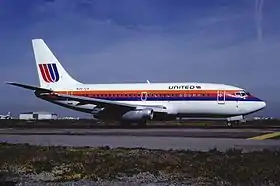 Un Boeing 737-200 de United Airlines, similaire à celui impliqué dans l'accident.