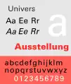 Univers, par Adrian Frutiger, 1953-1957.