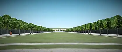 Vue depuis le tapis vert sur la perspective de Villeneuve-le-Roi, vers 1710