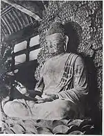 Vairocana Rushana. Laque sèche; H 2,40&nbsp;m. Toshodai-ji, divinité principale du kondo