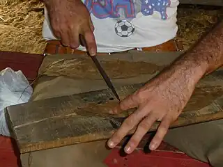 Préparation de feuilles de tabac