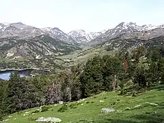 La vallée de la Têt (ou la Grava) au-dessus du lac des Bouillouses.