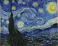 Vincent van Gogh. La Nuit étoilée. 1889. H. 73 cm. Museum of Modern Art.