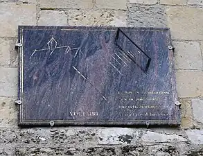 Cadran solaire au-dessus du porche de l'église.