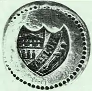 Cachet représentant un souffleur et un four à recuite, fin XIXe&nbsp;siècle