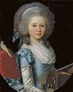 Antoine Vestier : Anne Angélique Marie Emilie de Sérent de Kerfilis, 1788.