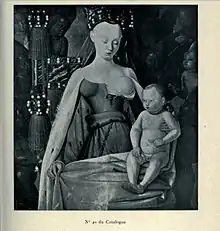 Image de la Vierge et l'Enfant entourée d'anges en noir et blanc, sous-titré de la mention : « no&nbsp;40 du catalogue »