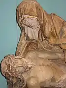 Détail de la Vierge de Pitié du maître de Chaource,