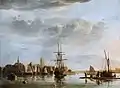 East Indiaman et heus au large de Dordrecht (Albert Cuyp, xviie&nbsp;siècle).