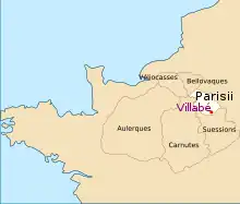 Carte montrant le territoire d'un peuple préromain.