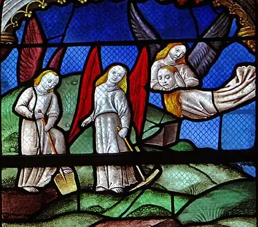 Les anges ensevelissent sainte Catherine