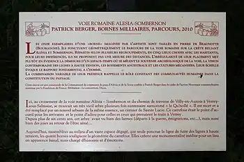 Panneau d'information sur les bornes et le lieu.