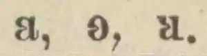 Lettres ꞛ, ꞝ, ꞟ dans un article du Volapükabled de 1896.