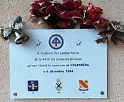 Mémorial de la libération de Volksberg en décembre 1944 par les américains.