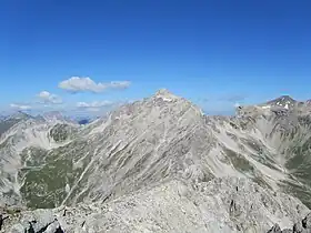 Vue depuis la Samspitze&nbsp;(en).