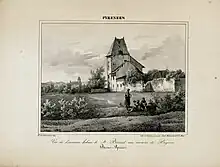 Vue de l'ancienne abbaye de Saint-Bernard en 1829