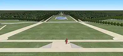 Vue restituée du jardin du château de Gournay-sur-Aronde, en 1786.