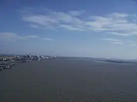 La Loire vue du pont de Saint-Nazaire.