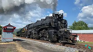 La plus puissante locomotive Mallet actuellement en service, de type 130+031&nbsp;(en), sur le « Western Maryland Scenic Railroad » en 2022.