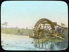 Roue d'irrigation à Hunan (1917-1923).