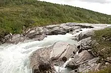 Cascade sur la Låddejåkkå