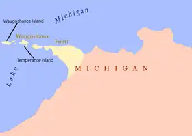 Localisation de l'île Waugoshance