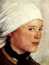 Wilhelm Leibl, Paysanne avec un foulard, 1876