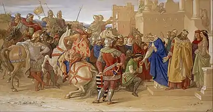 Les Chevaliers de la Table ronde sur le point de partir en quête du saint Graal (1849), Édimbourg, Galerie nationale d'Écosse.