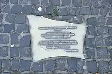 "Souvenir de la révolution démocratique de 1848/49" - Plaque commémorative - Citation de Heinrich Heine, Enfant perdu - 1851