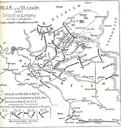 Mouvements de l'armée allemande en 1914.