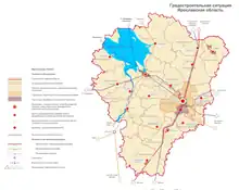 Carte de la position de Iaroslavl par rapport à l'oblast.