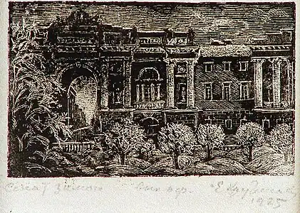 Le Sénat dirigeant en hiver, manière noire, 1925.