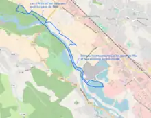 Carte en couleurs d'une ville.