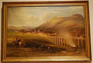 Daniel Thomas Egerton (en) (britannique), The aqueduct of Zacatecas, Mexico (1838, Franz Mayer Museum (en)).